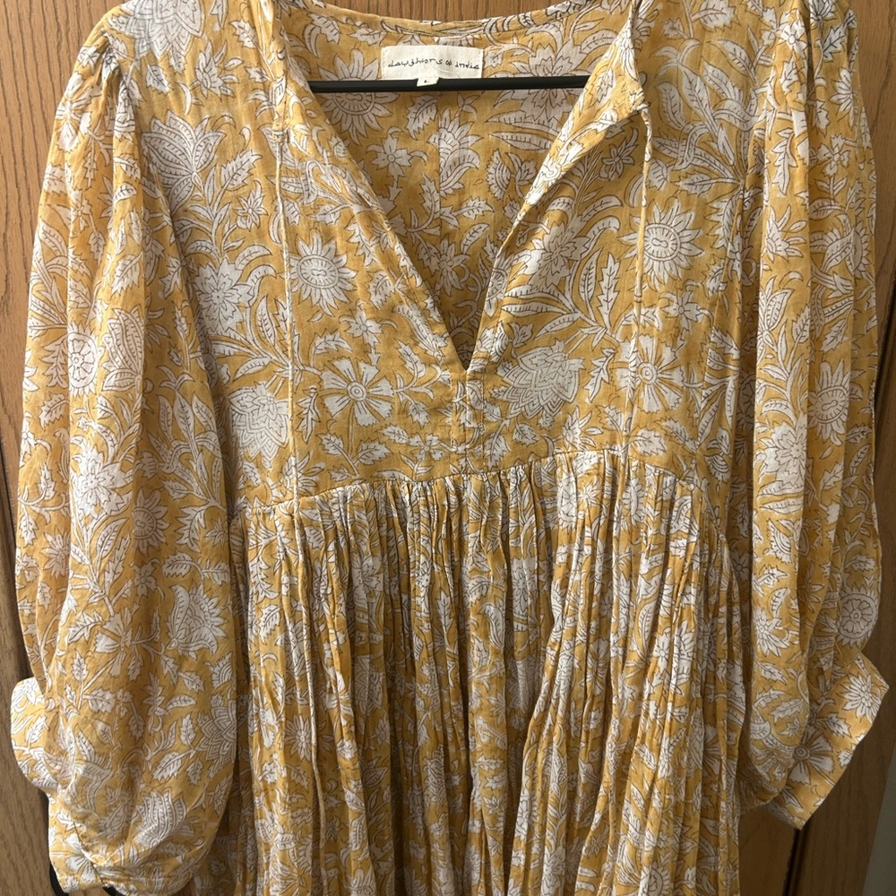 Daughters of India Kyra Midi Dress- Yellow - Picture 5 of 6